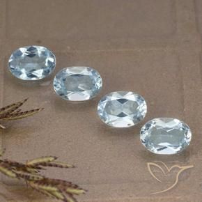 Pedras preciosas de Topázio Céu azul natural de 3.84 ct, oval, VVS-VS