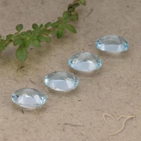 Pedras preciosas de Topázio Céu azul natural de 3.84 ct, oval, VVS-VS