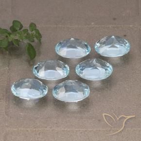 Pedras preciosas de Topázio Céu azul natural de 6.19 ct, oval, VVS-VS