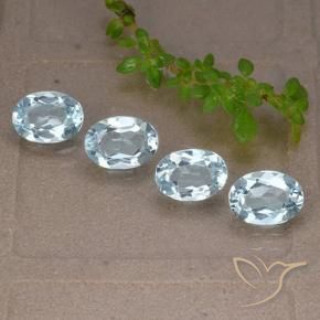 Pedras preciosas de Topázio Céu azul natural de 3.78 ct, oval, VVS-VS