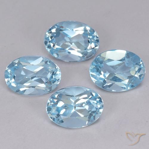 Pedras preciosas de Topázio Céu azul natural de 3.78 ct, oval, VVS-VS