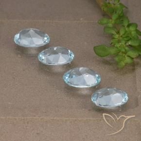 Pedras preciosas de Topázio Céu azul natural de 3.28 ct, oval, VVS-VS