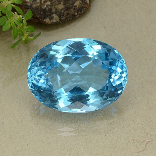 37.42ct Natural Azul Suíço Topázio, oval, VVS-VS