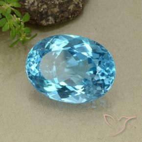 Topázio Azul Suíço Natural 37.42ct, oval, VVS-VS