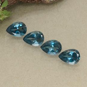 Pedras preciosas de topázio azul natural de 3,07 ct, formato de pêra, VVS-VS