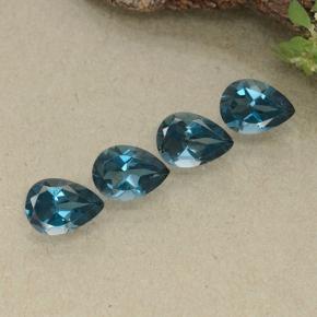 Pedras preciosas de topázio azul natural de 3,07 ct, formato de pêra, VVS-VS