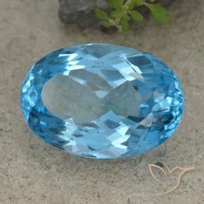 Topázio Azul Suíço Natural 46.48ct, oval, VVS-VS