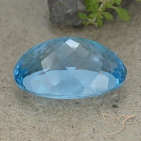 Topázio Azul Suíço Natural 46.48ct, oval, VVS-VS