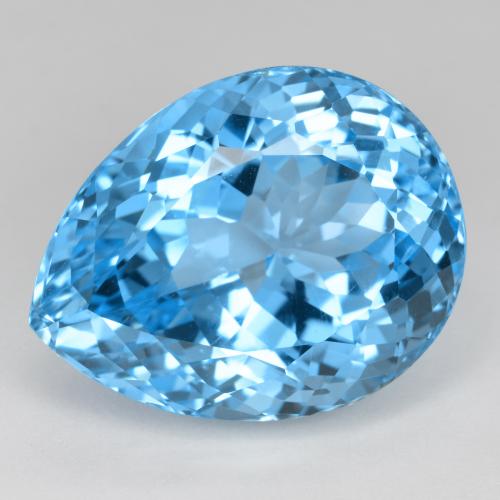 Topázio azul natural 41,50ct, formato de pêra, VVS-VS