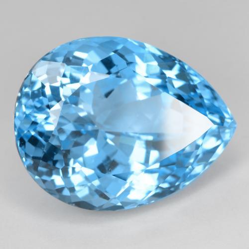 Topázio azul natural 41,50ct, formato de pêra, VVS-VS