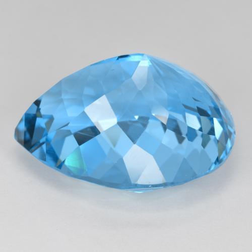 Topázio azul natural 41,50ct, formato de pêra, VVS-VS