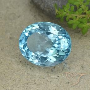 Topázio Azul Suíço Natural 33.77ct, oval, VVS-VS