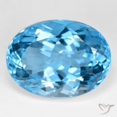 41.33ct Natural Azul Suíço Topázio, oval, VVS-VS