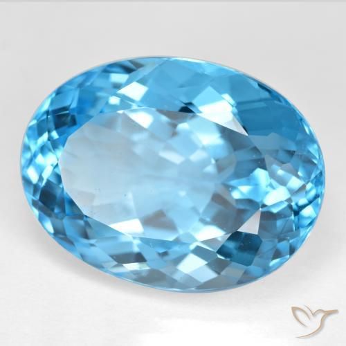 Topázio Azul Suíço Natural 41.33ct, oval, VVS-VS