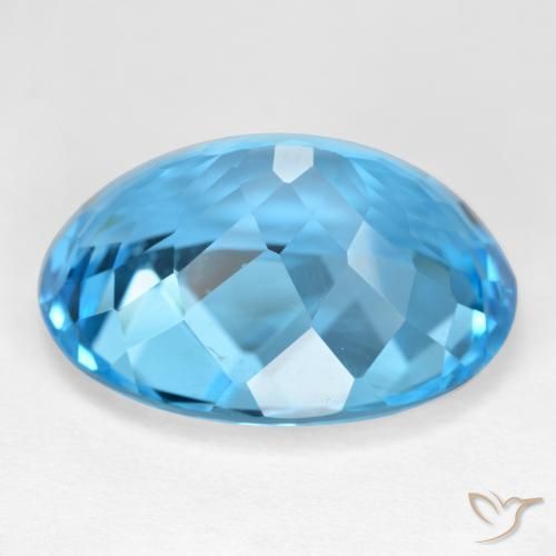 Topázio Azul Suíço Natural 41.33ct, oval, VVS-VS