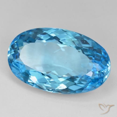 Topázio Azul Suíço Natural 40.56ct, oval, VVS-VS