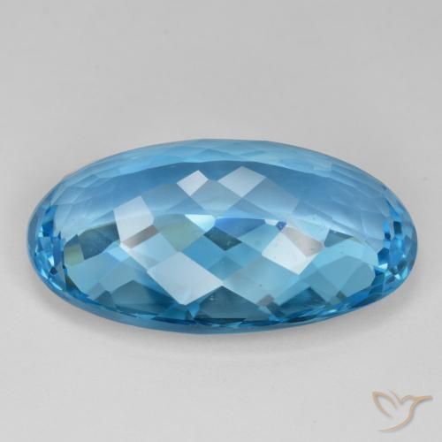 Topázio Azul Suíço Natural 40.56ct, oval, VVS-VS