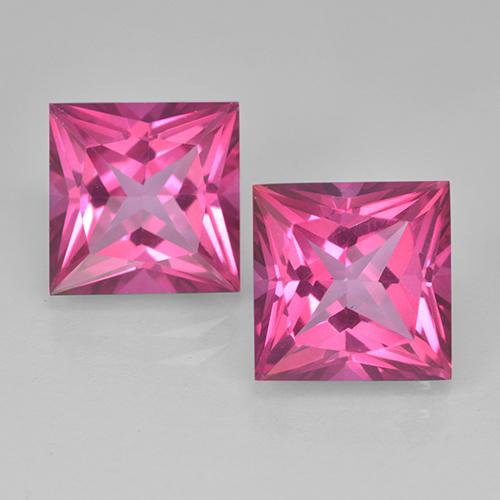 Pedras preciosas de Topázio Magenta Profundo natural de 12.88 ct, Quadrado, VVS-VS