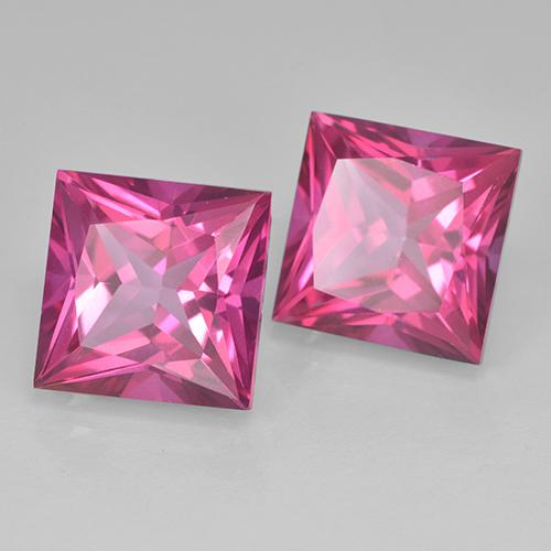 Pedras preciosas de Topázio Magenta Profundo natural de 12.88 ct, Quadrado, VVS-VS