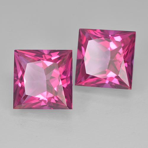Pedras preciosas de Topázio Rosa quente natural de 12.53 ct, Quadrado, VVS-VS