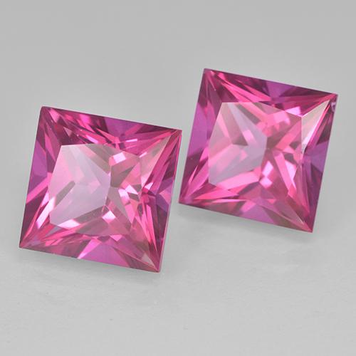 Pedras preciosas de Topázio Rosa escuro natural de 12.52 ct, Quadrado, VVS-VS