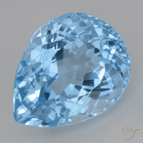 22.77ct Natural Azul Suíço Topázio, Formato de pêra, VVS