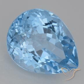 Topázio Azul Suíço Natural 22.77ct, Formato de pêra, VVS