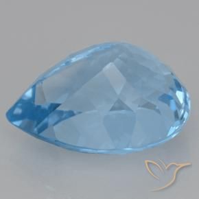 Topázio Azul Suíço Natural 22.77ct, Formato de pêra, VVS