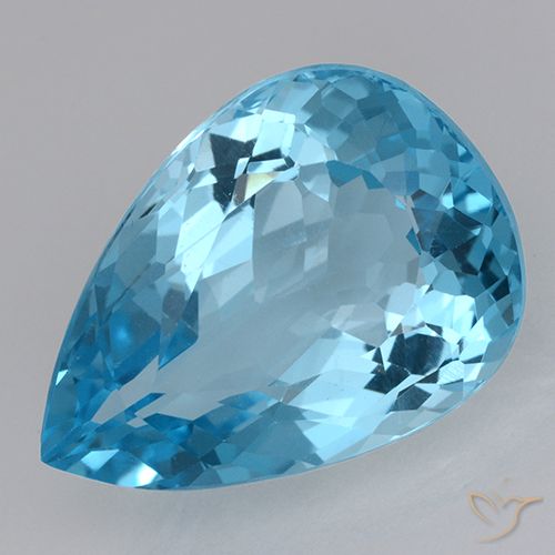 20.89ct Natural Azul Suíço Topázio, Formato de pêra, VVS-VS