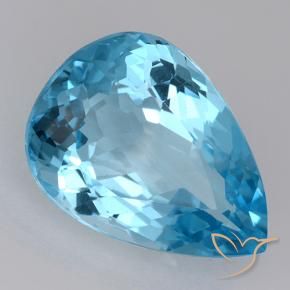 Topázio Azul Suíço Natural 20.89ct, Formato de pêra, VVS-VS