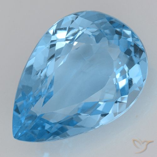 21.47ct Natural Azul Suíço Topázio, Formato de pêra, VVS