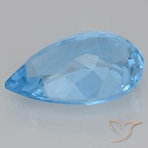 Topázio Azul Suíço Natural 21.47ct, Formato de pêra, VVS