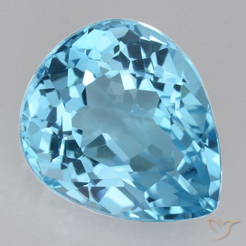 21.97ct Natural Azul Suíço Topázio, Formato de pêra, VVS