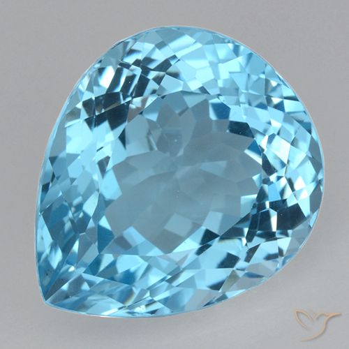 21.58ct Natural Azul Suíço Topázio, Formato de pêra, VVS