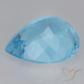 Topázio Azul Suíço Natural 21.58ct, Formato de pêra, VVS