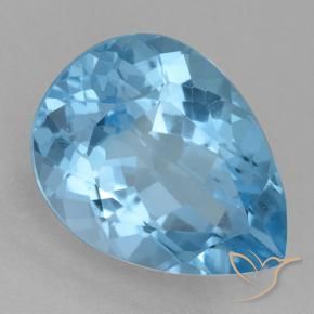 Topázio Céu azul Natural 15.12ct, Formato de pêra, VVS-VS