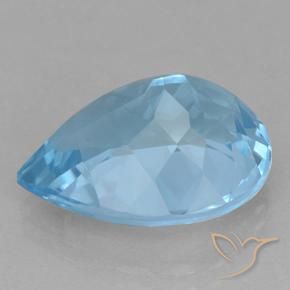 Topázio Céu azul Natural 15.12ct, Formato de pêra, VVS-VS
