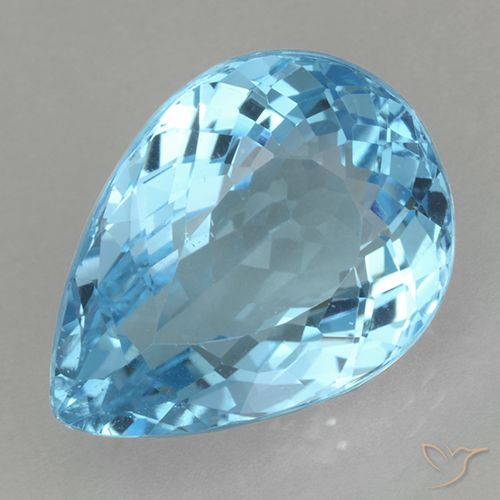 20.16ct Natural Azul Suíço Topázio, Formato de pêra, VS