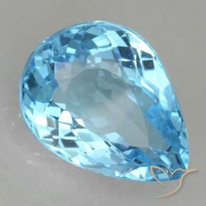 Topázio Azul Suíço Natural 20.16ct, Formato de pêra, VS