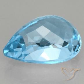 Topázio Azul Suíço Natural 20.16ct, Formato de pêra, VS