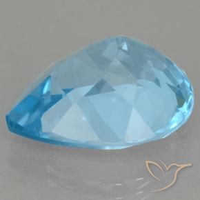 Topázio azul natural 13,09ct, formato de pêra, VVS-VS