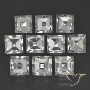 Pedras preciosas de Topázio Branco claro natural de 8.36 ct, Quadrado, VS