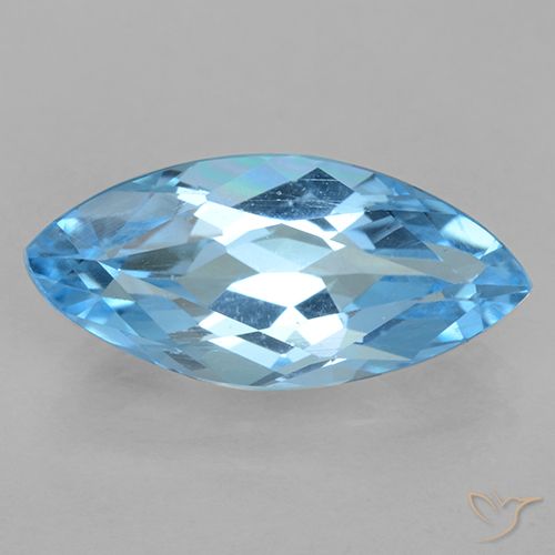 3.63ct Natural Azul Suíço Topázio, Marquesa, VVS