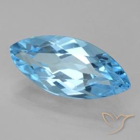 Topázio Azul Suíço Natural 3.63ct, Marquesa, VVS