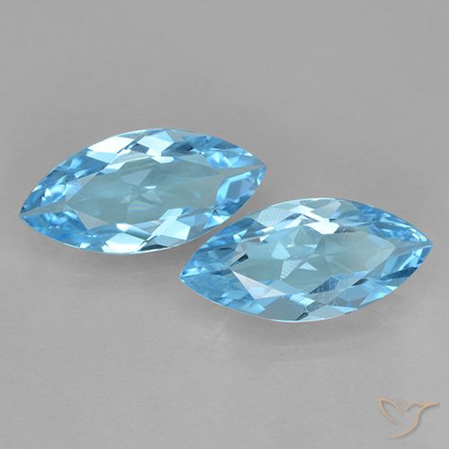6.69ctw Natural Azul Suíço Topázio, Marquesa, VVS-VS
