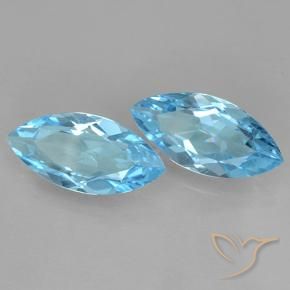 Pedras preciosas de Topázio Azul Suíço natural de 6.69 ct, Marquesa, VVS-VS
