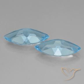 Pedras preciosas de Topázio Azul Suíço natural de 6.69 ct, Marquesa, VVS-VS