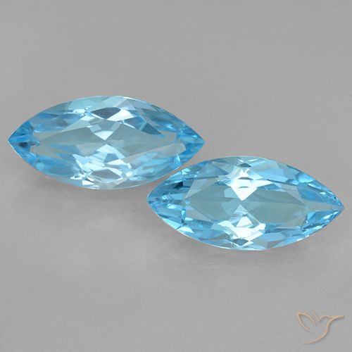 7.58ctw Natural Azul Suíço Topázio, Marquesa, VVS-VS