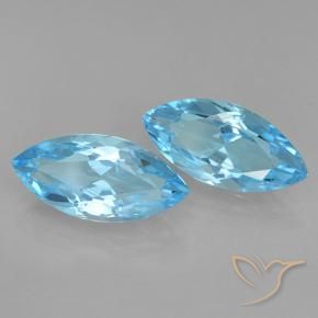 Pedras preciosas de Topázio Azul Suíço natural de 7.58 ct, Marquesa, VVS-VS