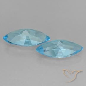 Pedras preciosas de Topázio Azul Suíço natural de 7.58 ct, Marquesa, VVS-VS